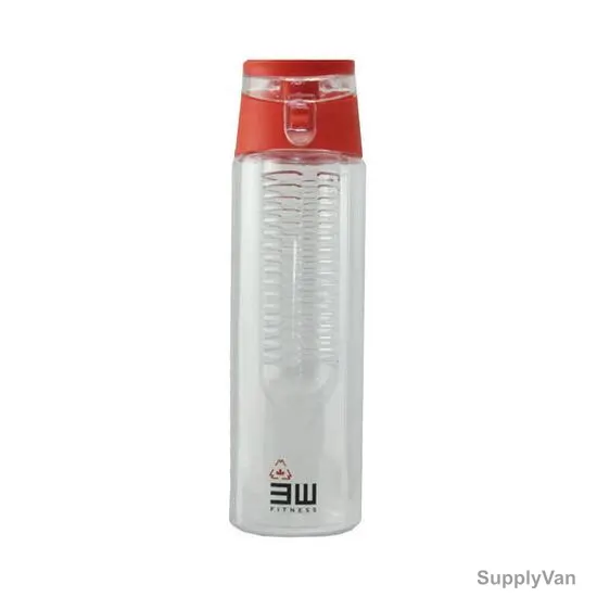 3W Infuser Bottle, 3WF-7083, Plastic/Polycarbonate, 760ML, Red/Clear — image 1