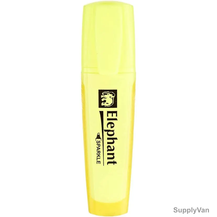 Elephant Highlighter, 206864PC, Sparkle, 2-5MM, Yellow, 4 Pcs/Pack