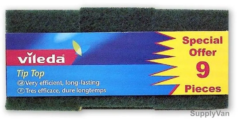 Vileda Dish Washing Scourer, VLSC129610, Tip Top, Foam, Medium, PK9