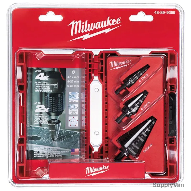Milwaukee Step Drill Bit Set, 48899399, 3 Pcs/Set — image 1