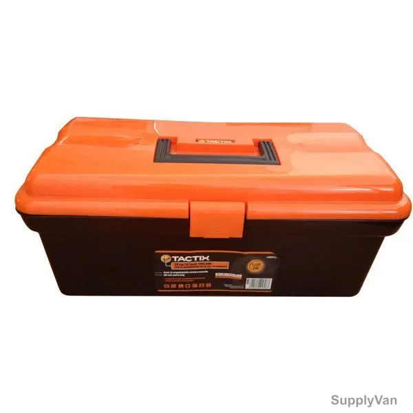 Tactix Tool Box, 320105B, w/ 2 Trays, 15 Inch