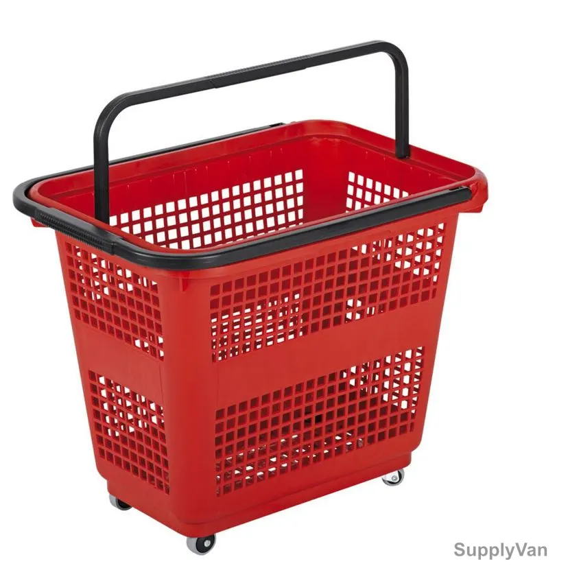 Barcelona Basket With Wheels, 43.5CM Height x 39.5CM Width x 57.5CM Length, 54 Ltrs Capacity, Red — image 1