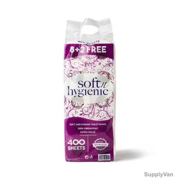 Snh Toilet Paper Roll, SNHTP400, White, 500 Pcs x 10 Rolls