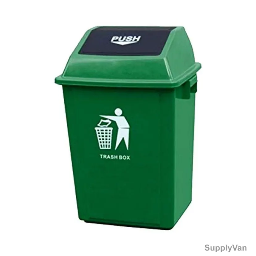 Akc Garbage Bin, GC14G-60, Plastic, 60 Ltrs, Green/Black
