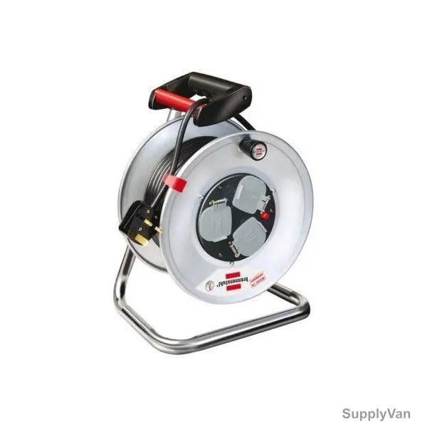 Brennenstuhl 3 Way Socket Cable Reel, 1198057900, Garant, Steel, 13A, 25 Mtrs Cable Length