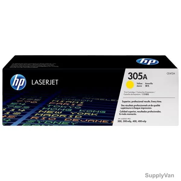 HP Original LaserJet Toner Cartridge, CE412A, 305A, Yellow