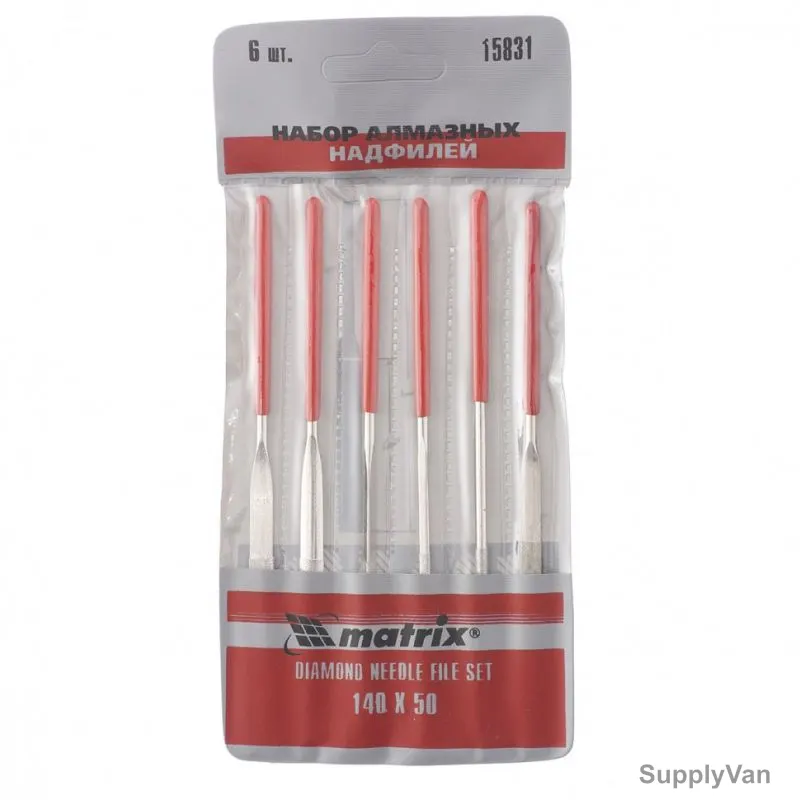 Mtx Diamond Needle File Set, 158319, Steel, P140, 140 x 50MM, 6 Pcs/Set