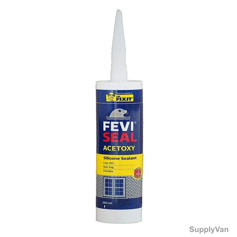 Dr. Fixit FeviSeal Acetoxy Silicone Sealant, 501, 280ML, Clear