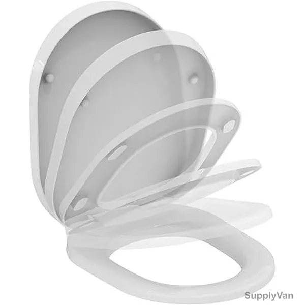 Ideal Soft Close Water Closet Seat and Cover, K706101, 370MM Width x 475MM Length, White — image 1