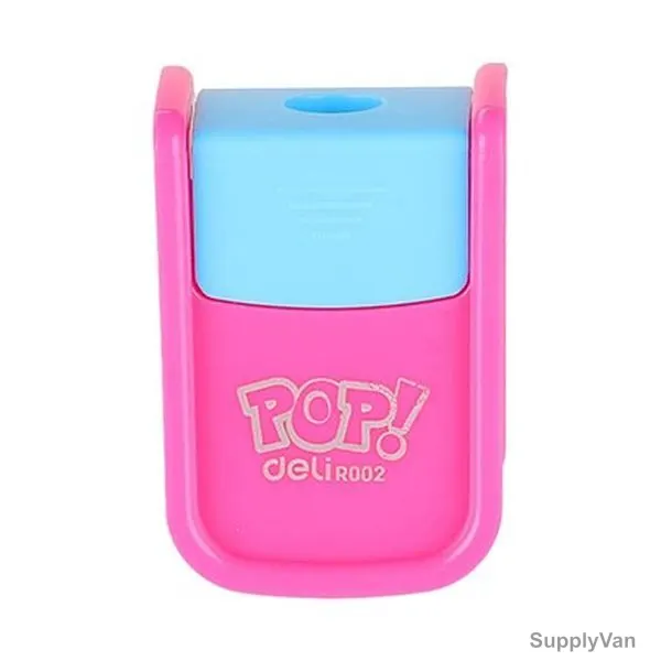 Deli Pencil Sharpener, ER00200, 1 Hole, 8MM Hole Dia, Pink