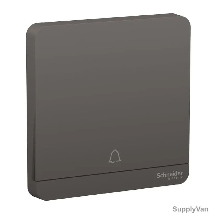 Schneider Electric Doorbell Push Button Switch, AvatarOn, 1 Gang, 10A, 250VAC, Dark Grey
