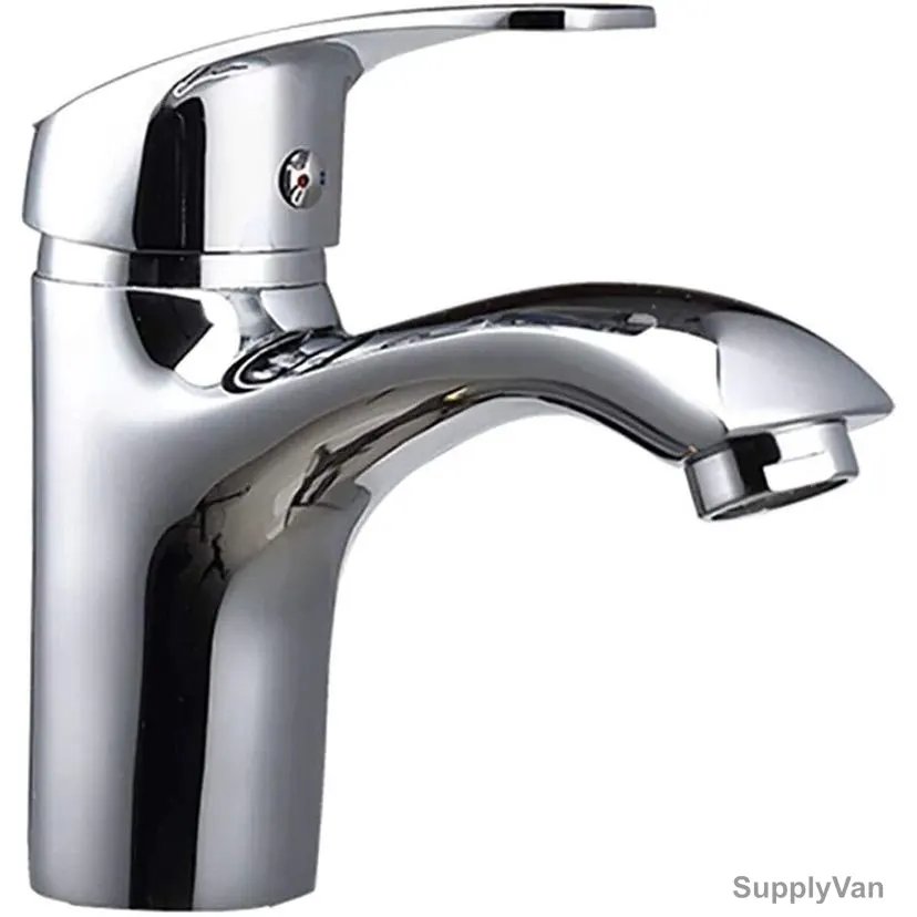 Cavil Deck Mounted Wash Basin Mixer Tap, CSBF-A503-UTH, Metal, 0.5 Inch Inlet Size, Silver — image 1