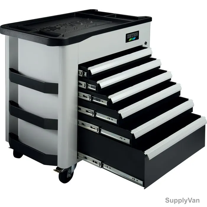 Heyco Workshop Trolley, 1128, ABS, 6 Compartment, 30 Kg, Grey/Black — image 1