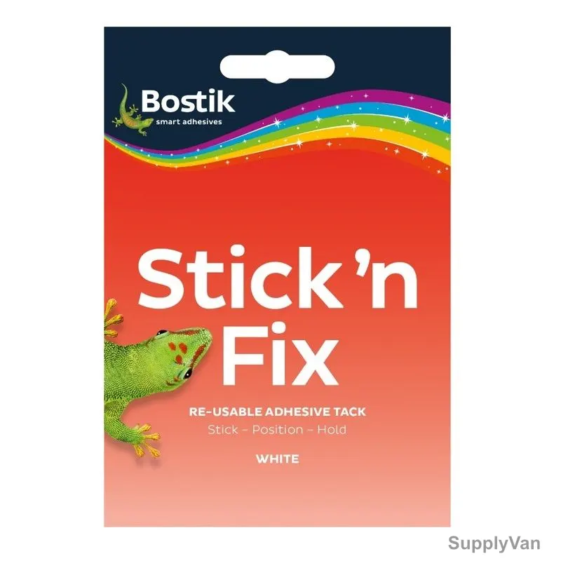 Bostik Stick 'n Fix Re-Usable Adhesive Tack, 30803759, 45GM, White, 64 Pcs/Pack