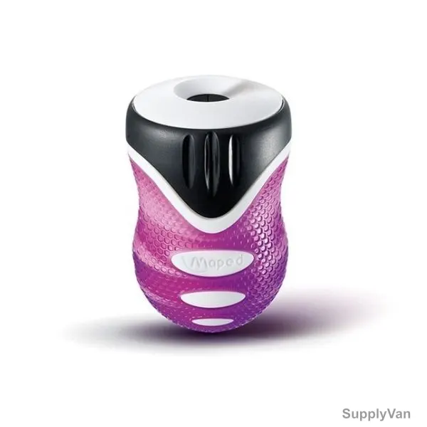 Maped Clean Grip Pencil Sharpener, MD-014110, 1 Hole, Purple