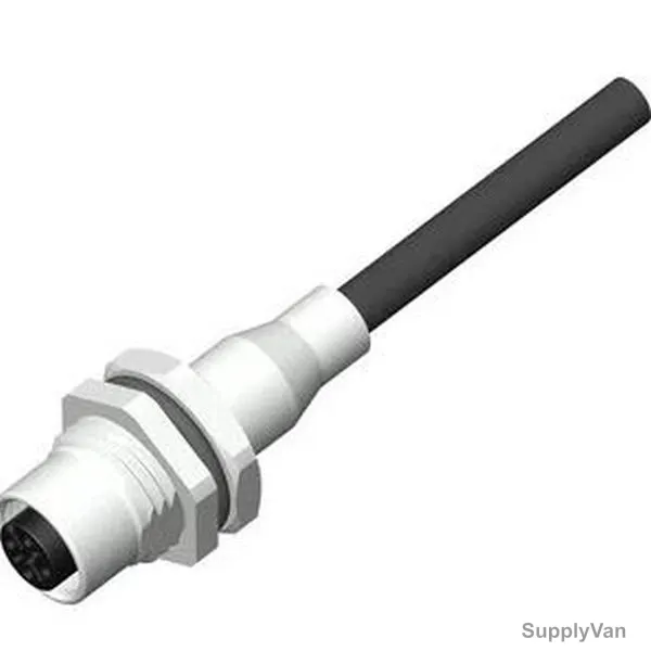 Katlax M12 Female Panel Mount Connector, 5 Pin, M16 x 1.5MM, 0.25 Sq.MM, 1 Mtr Cable Length