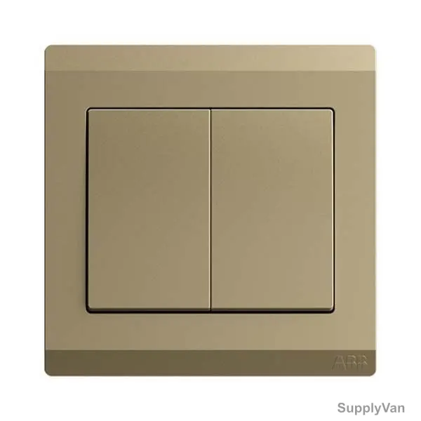 Abb Electrical Switch, BL106-PG, Inora, 2 Gang, 2 Way, 10AX, Royal Gold — image 1
