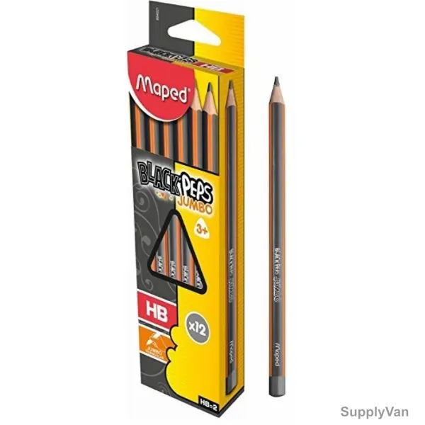 Maped Learning HB Pencil, MD-854021, Black'Peps, Black, 12 Pcs/Set