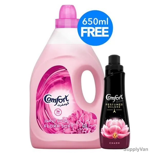 Comfort Fabric Softener With Perfumes Deluxe Conditioner, Flora Soft, 2 Pcs/Set — image 1