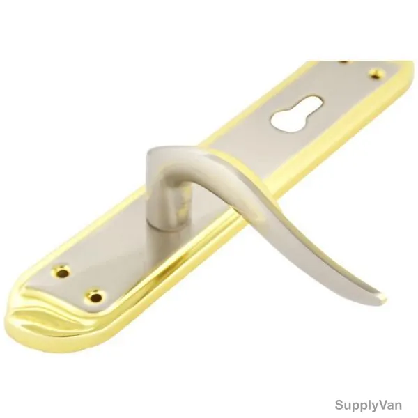 Robustline Lever Handle With Lock, Multi color, Brass and Chrome