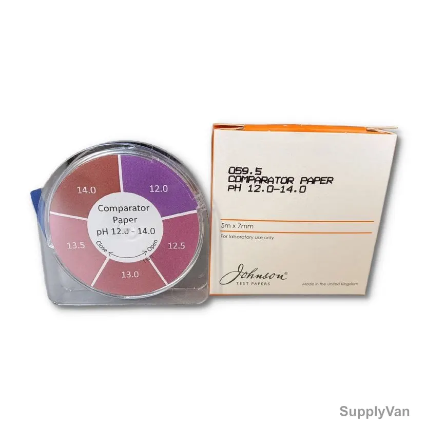 Johnson Comparator Test Paper, 059.5, 12.0 to 14.0 pH, 7MM Width x 5 Mtrs Reel Length