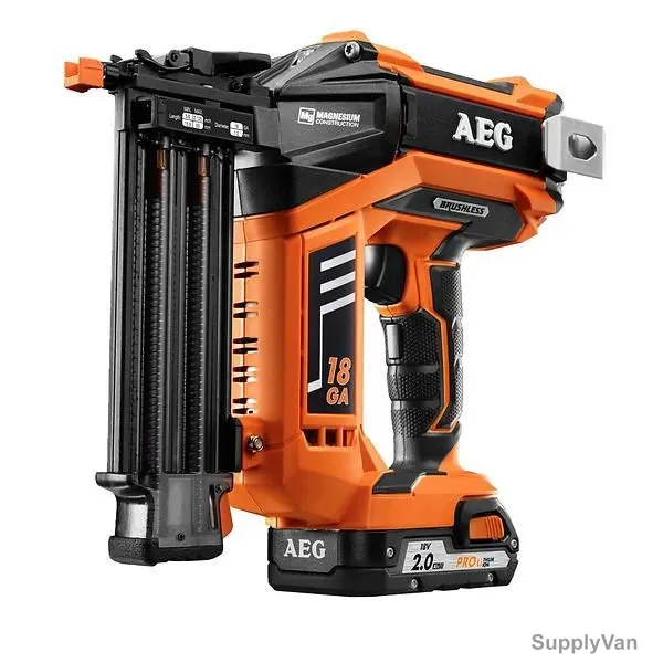 Aeg Brushless Nail Gun With Battery and Charger, B18N18-201C, 18V — image 1