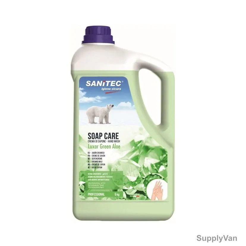 Sanitec Moisturizing Luxury Hand Soap, SN06-5, Green Aloe, 5 Ltrs