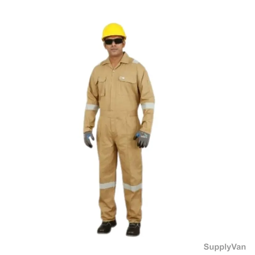 Vaultex Reflective Coverall, ETD, 100% Cotton, 240 Gsm, M, Beige