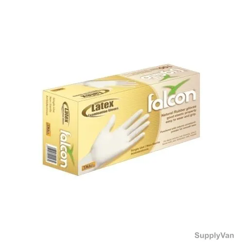 Falcon Latex Glove, THPPW017, Medium, 100 Pcs/Pack