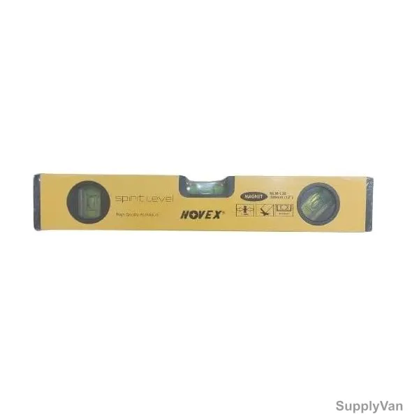Novex Spirit Level With Magnet, NLM-L30, Aluminium Alloy, 30CM Length, Yellow — image 1