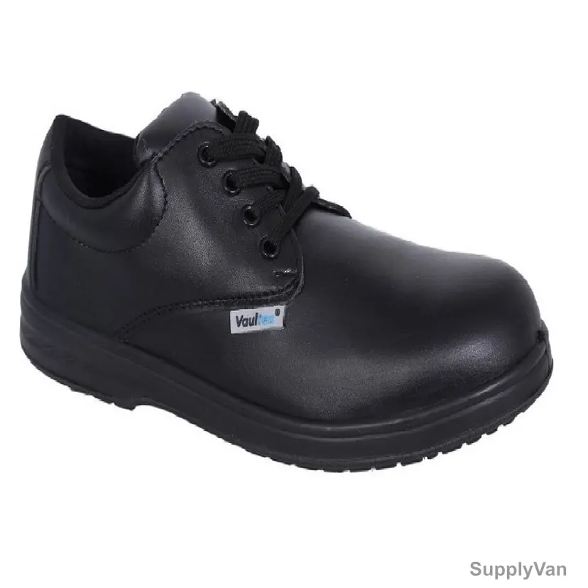 Vaultex Steel Toe Executive Low Ankle Safety Shoes, VI8, Micro Fibre Leather, S3 SRA, Size36, Black