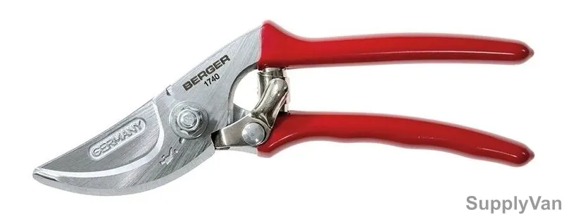 Berger Pruning Shear, 1740, Red Handle, Feather, PK17