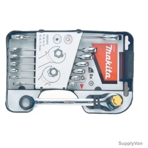 Makita Double Ratchet Wrench Set, B-65523, 8PCS