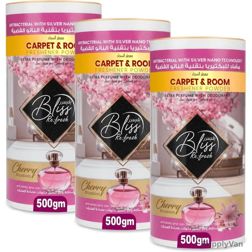 Swish Super Bliss Fresh Carpet and Room Freshener Powder, Cherry Blossom, 500GM, 3 Pcs/Pack — image 1