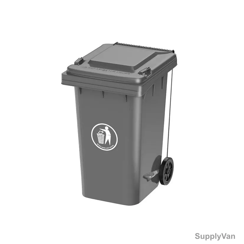 Garbage Bin With Side Pedal, 120 Ltrs, Grey
