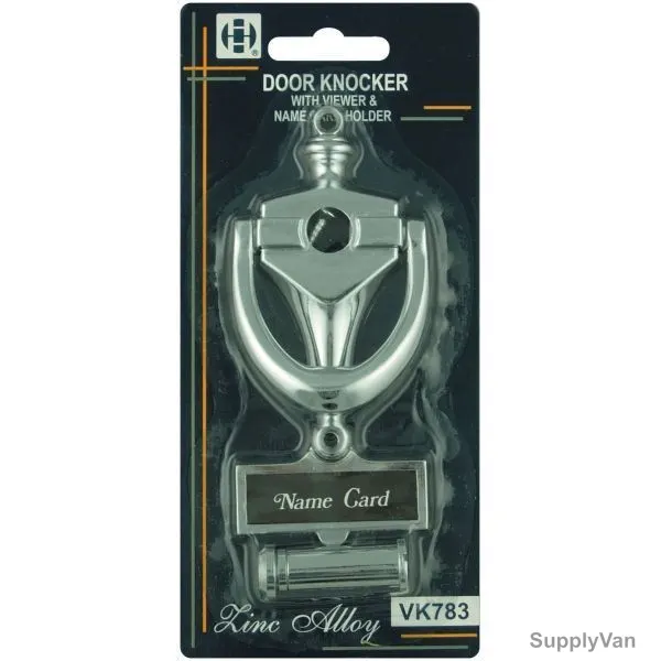 Victorian Door Knocker And Door Viewer, Silver