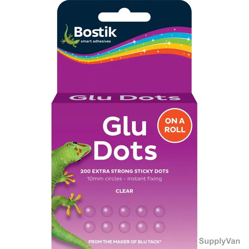Bostik Extra Strong Removable Glu Dots, 30814290, Transparent, 200 Dots/Pack — image 1