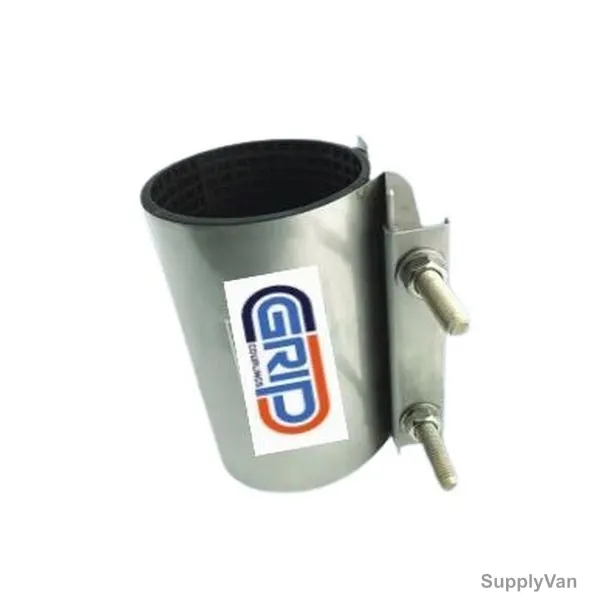 Grip Single Plate Type Pipe Repair Clamp, 316 Stainless Steel, 4 Inch Length