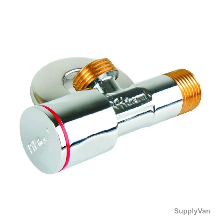 Raktherm Classic Angle Valve For Shattaf, 10082, Chrome, 1/2 x 1/2 Inch, Silver