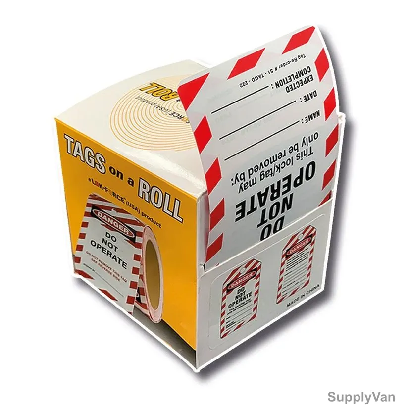 Lok-Force Safety Tag, R100-TAGD-222, PVC, 160 x 80MM, Red and White, 100 Pcs/Box