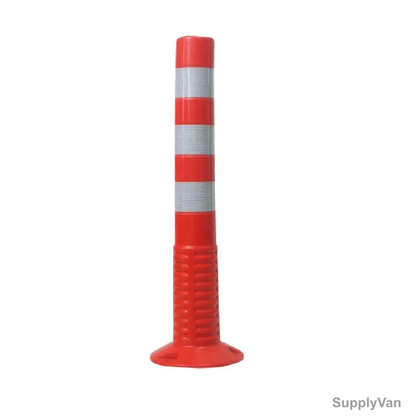 Traffic Delineator Post, 75MM, Orange/Silver