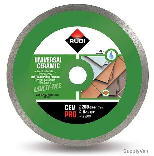 Rubi Continuous Ceramic Tile Diamond Blade, 025913, 200MM