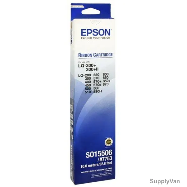 Epson Ribbon Cartridge, LQ7753A, 10 Mtrs, Black
