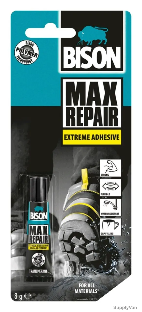 Bison Repair Adhesive, 6311112, SMP Polymer, Water Resistant, 8 GM