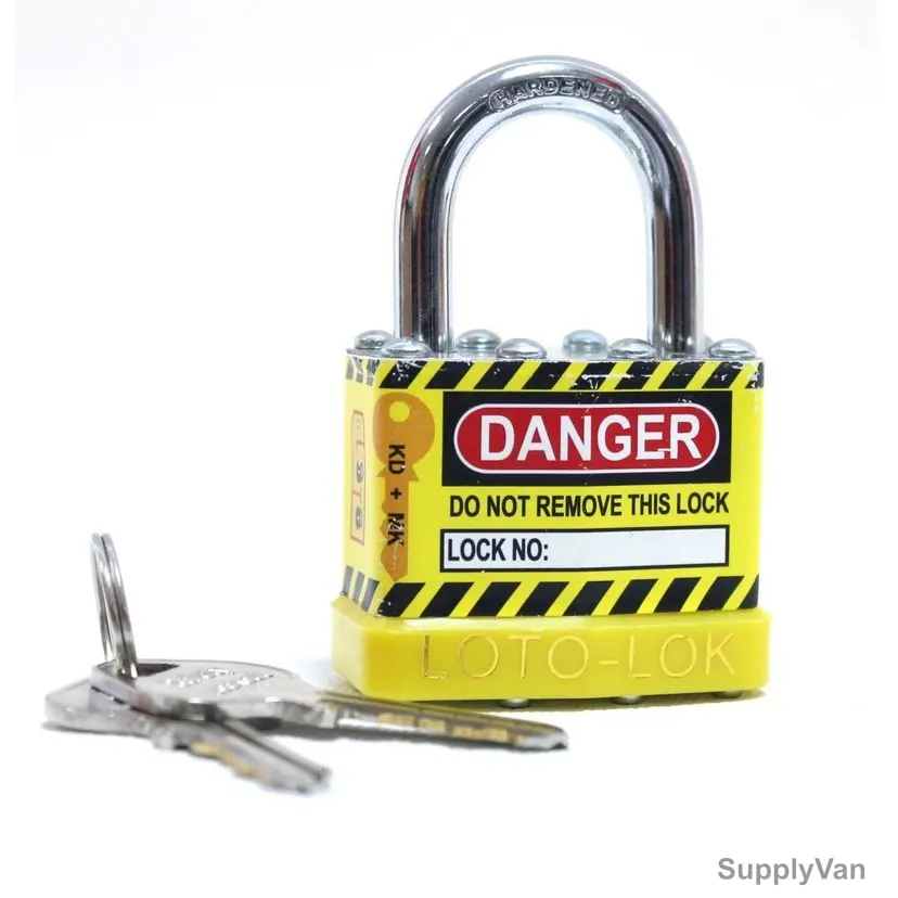 Loto-Lok Lockout Padlock, 2PTPSYKDS24, Steel, 24 x 6MM, Yellow — image 1