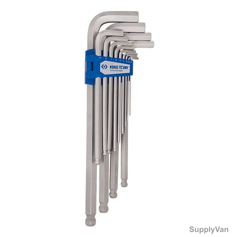 Kingtony Extra Long Ball Point Hex Key Set, ST20203MR, Chrome Vanadium Steel, 13 Pcs/Set