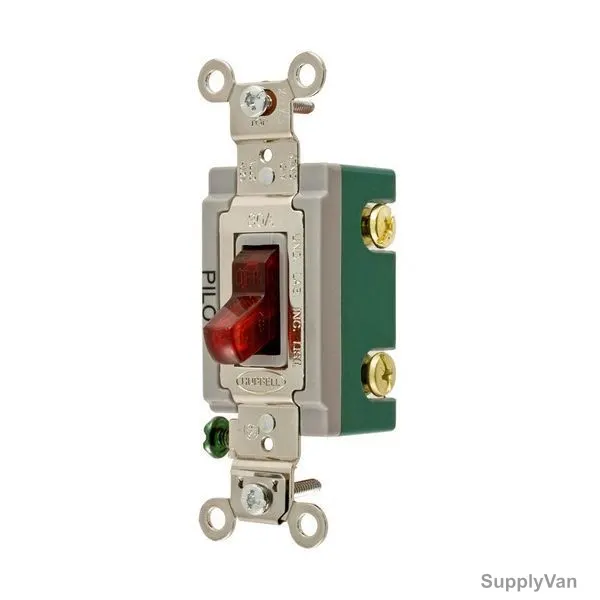 Hubbell 2 Way Toggle Switch, HUBHBL3031PL, 30A, 120-277VAC
