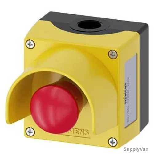 Siemens Emergency Stop Push Button, 40MM Dia, 1NO+2NC, Yellow/Red