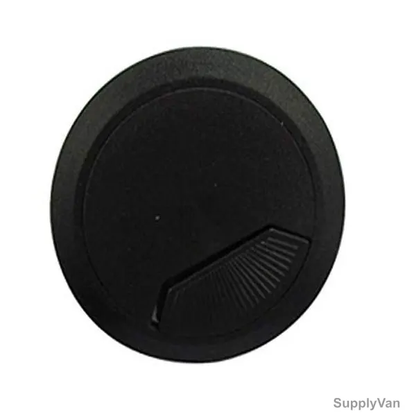 Robustline Cable Hole Cover, 60MM, Black, PK2