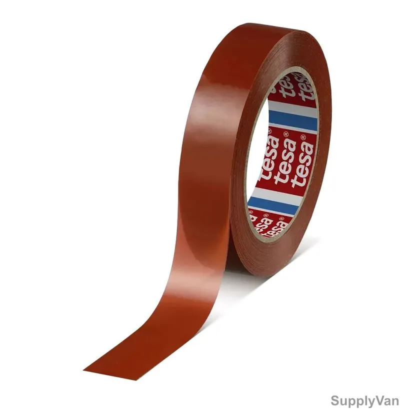Tesa Packaging Tape, 4287, Polypropylene, 19MM x 66 Mtrs, Red